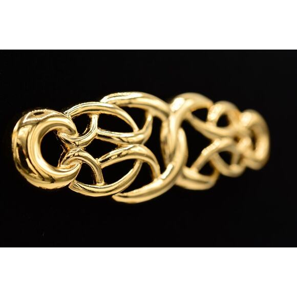 Givenchy Vintage Pin Brooch Weaved Bar Gold Large Chunky Runway Signed 80s Bin5A - Picture 2 of 12